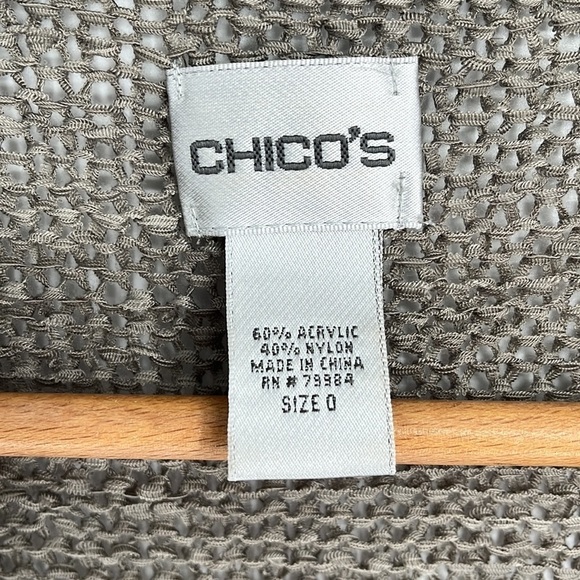 Chico’s Drapey Open Front Woven Knit  Cardigan Sweater Green Women’s Size Small - Picture 4 of 7